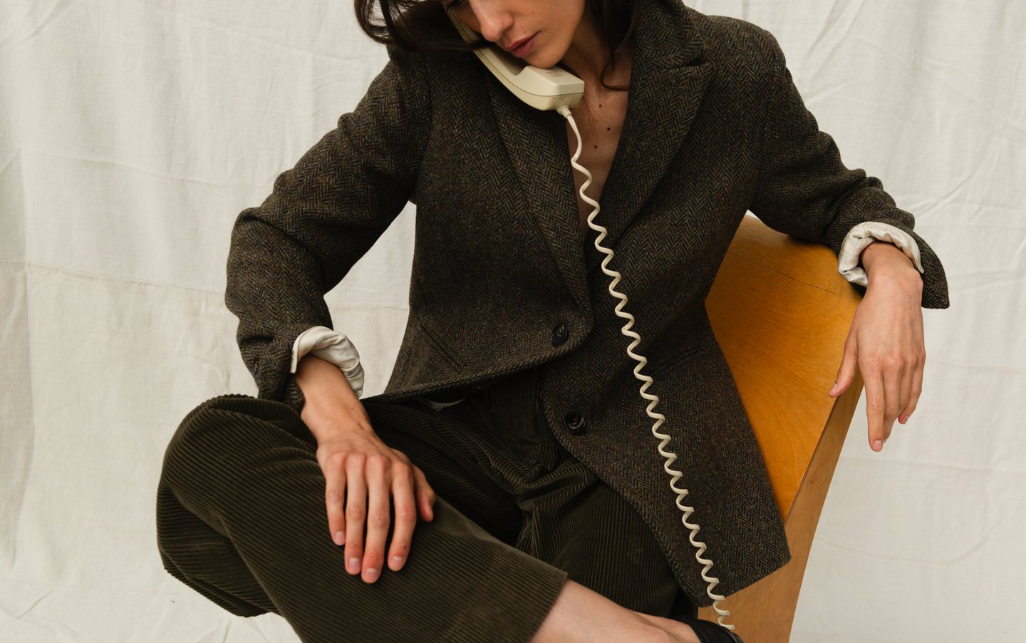 Aime_Elisa Tweed Jacket_Khaki_01