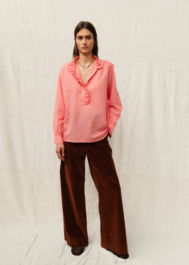 Aime_Benson Shirt_Peach & Flint Corduroy Trouser_Rust_01.jpg