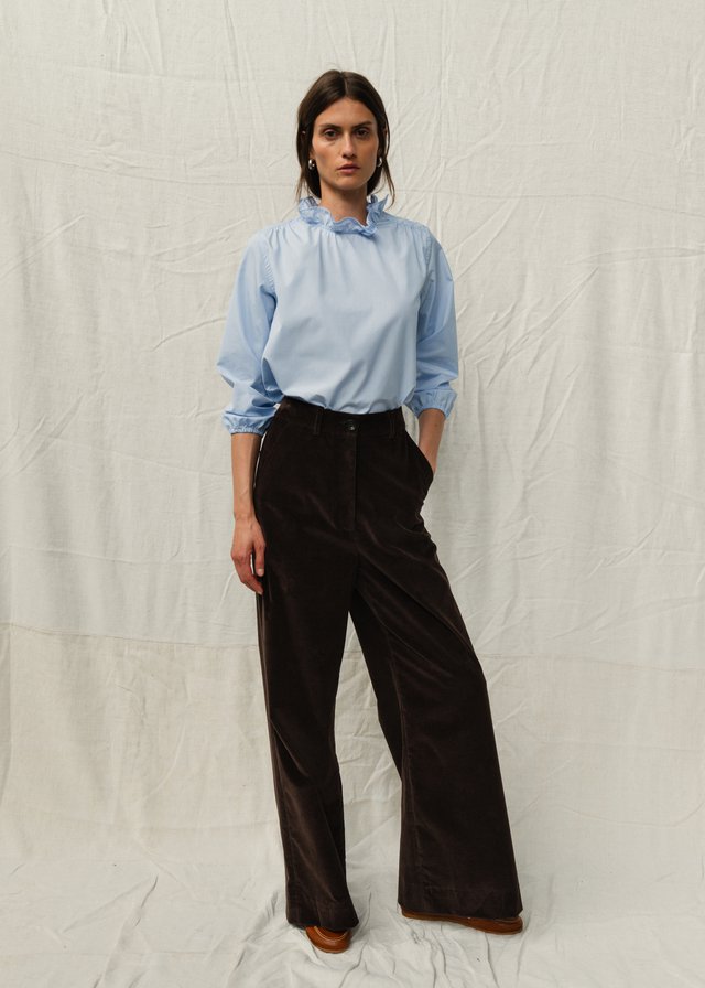 Aime_Erin Shirt_Bleu & Flint Corduroy Trouser_Chocolate_02.jpg